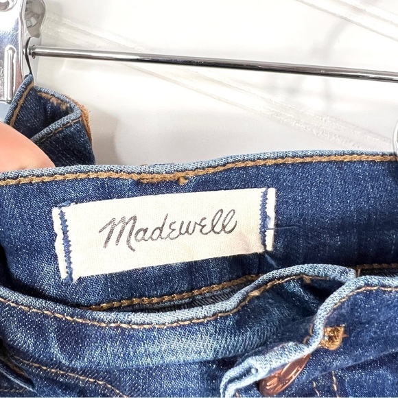 Madewell 10” High Rise Skinny Jeans Size 30 Button Fly Raw Hem Medium Wash Blue - Picture 9 of 14